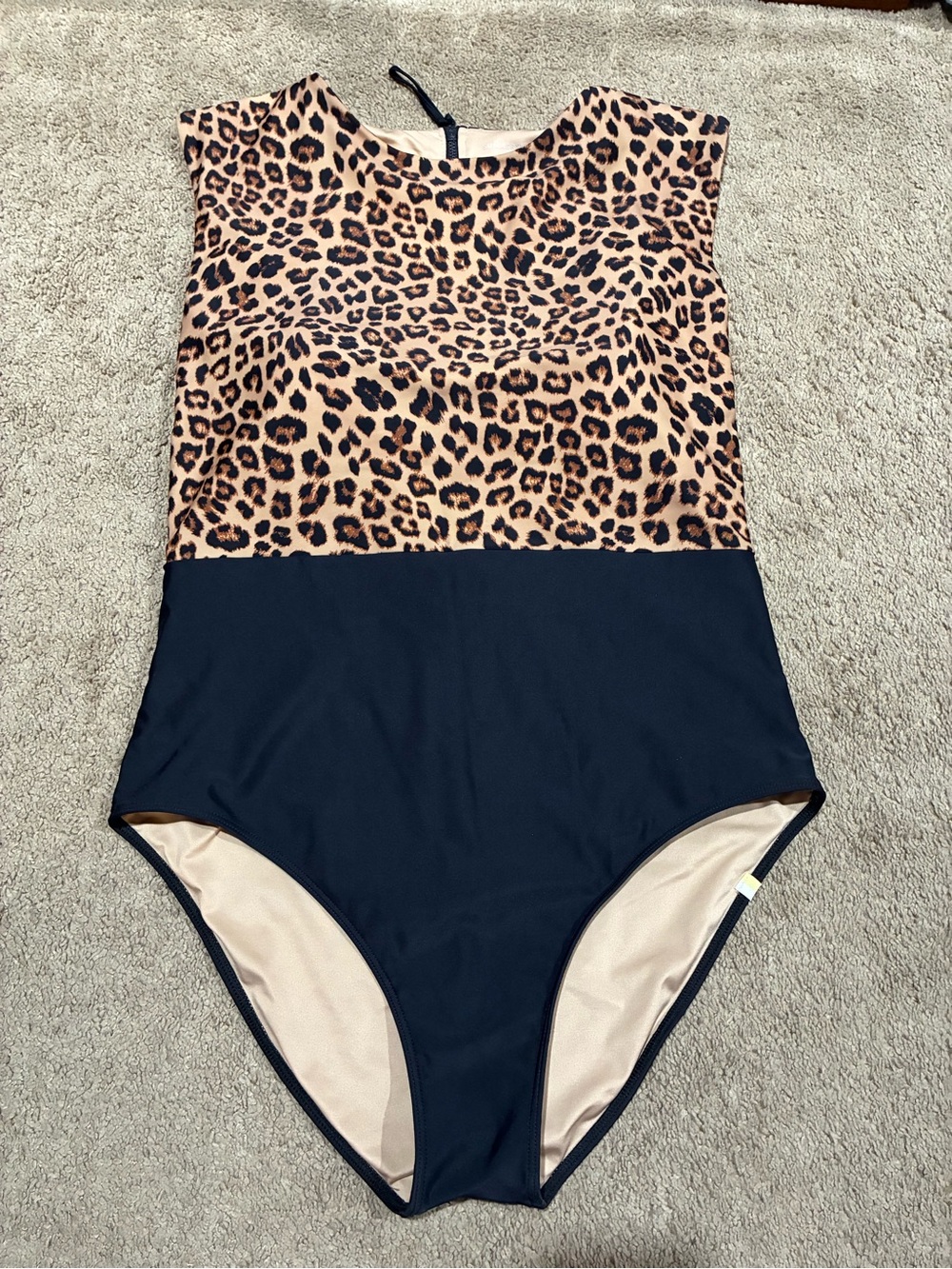 Summersalt The Surf Leopard Print One-Piece Swimsuit Size 14 Zip Back Built Pads